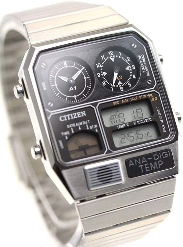 CITIZEN ANA-DIGI TEMP Reproduction Model Watch Silver JG2101-78E Japan mov't JDMWRISTWATCHjapan-select