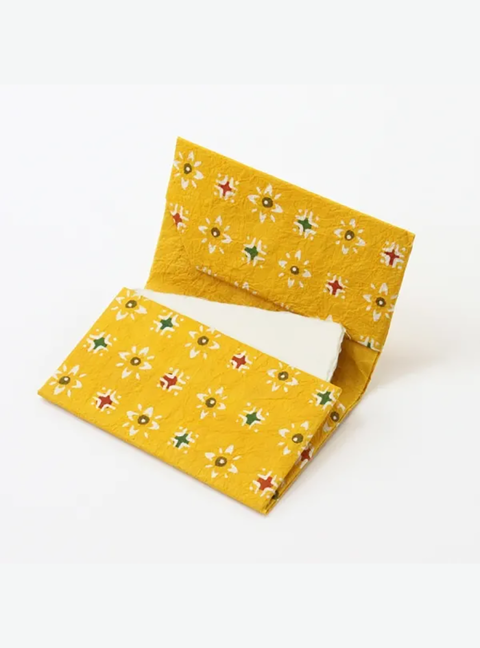 Keijusha Business Card Holder Made from Traditional Japanese Washi – [Starflower Pattern]