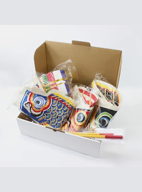 Keijusha Washi Stencil-Dyed Koinobori (Set of Large, Medium, and Small)