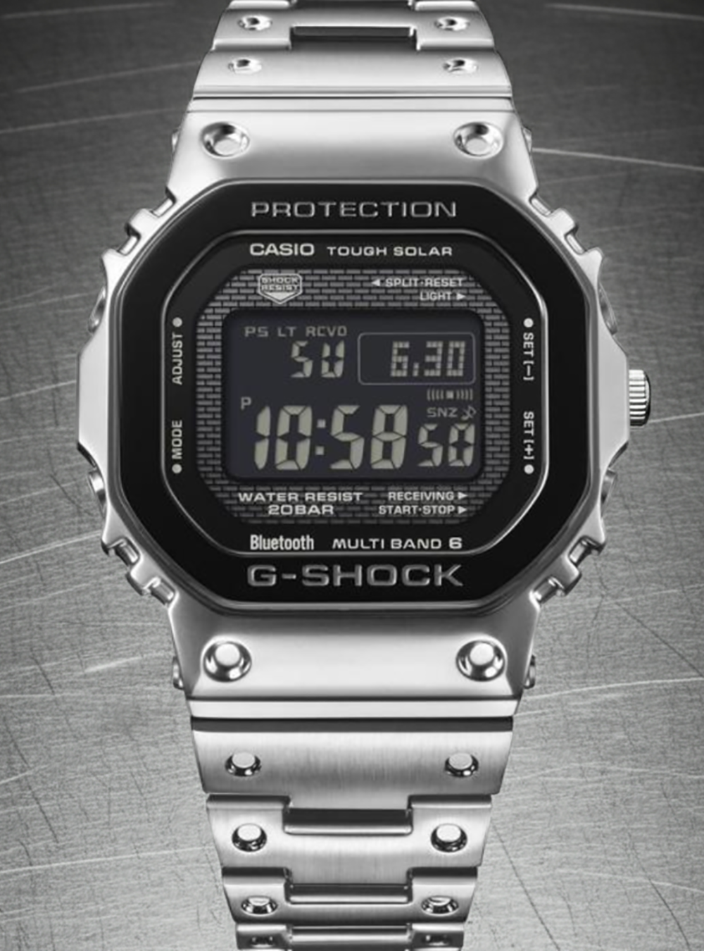 CASIO G-SHOCK Bluetooth タフソーラー　GMW-B5000 GMWB5000-1 | Digital Stainless Steel Bluetooth Men's Watch G
