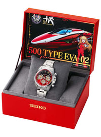 SEIKO SHINKANSEN 500 TYPE EVA-02 WATCH EVANGELION 30TH ANNIVERSARY × SHINKALION 10TH ANNIVERSARY LIMITED EDITION MADE IN JAPAN