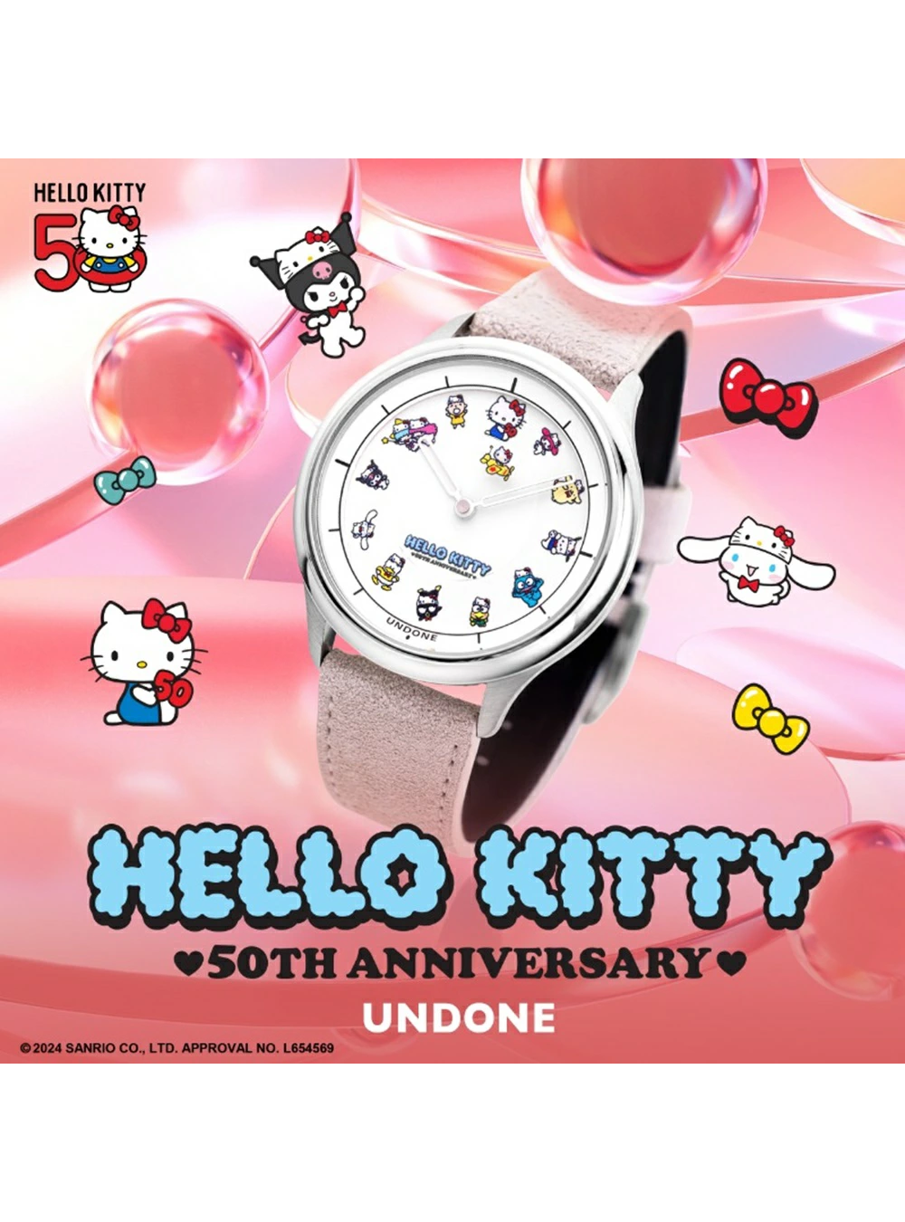 UNDONE WATCH HELLO KITTY 50TH PARTY PARTY COL-K50-PTY
