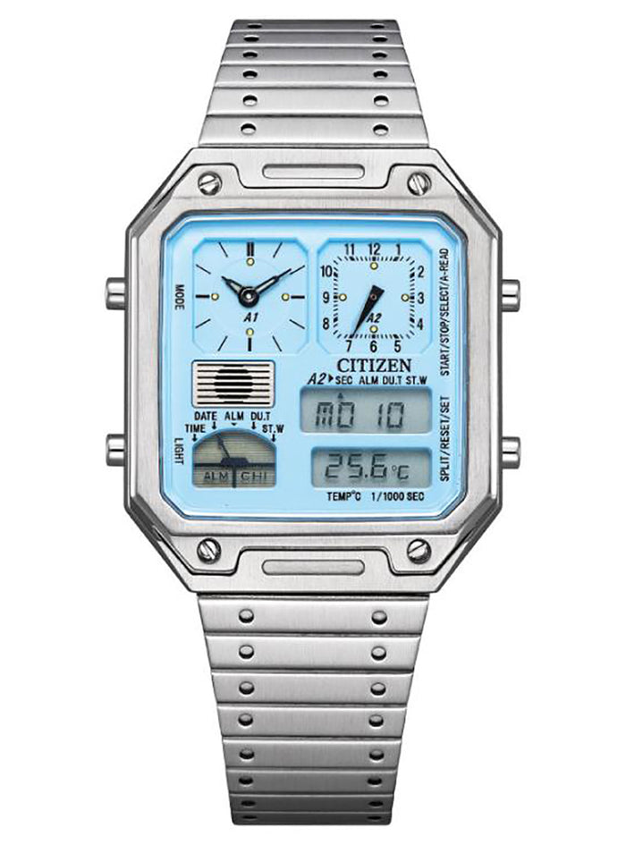 [JG2120-73L] CITIZEN COLLACTION THERMO SENSOR ANA-DIGI WATCH RECORD LABEL PLAYGROUND EDITION JAPAN MOV'T JDM
