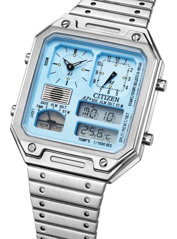 [JG2120-73L] CITIZEN COLLACTION THERMO SENSOR ANA-DIGI WATCH RECORD LABEL PLAYGROUND EDITION JAPAN MOV'T JDM
