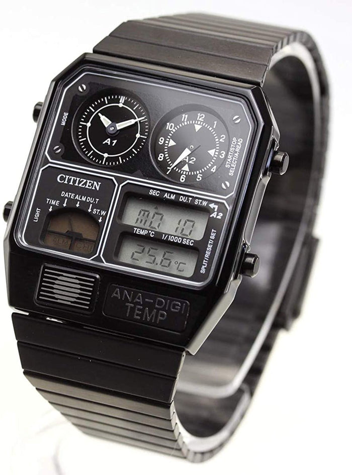 CITIZEN ANA-DIGI TEMP Reproduction Model Watch Black JG2105-93E Japan mov't JDMWRISTWATCHjapan-select