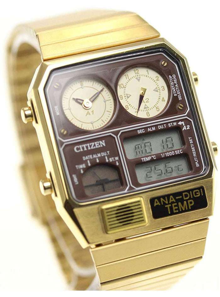 CITIZEN ANA-DIGI TEMP Reproduction Model Watch Gold JG2103-72X Japan mov't JDMWRISTWATCHjapan-select