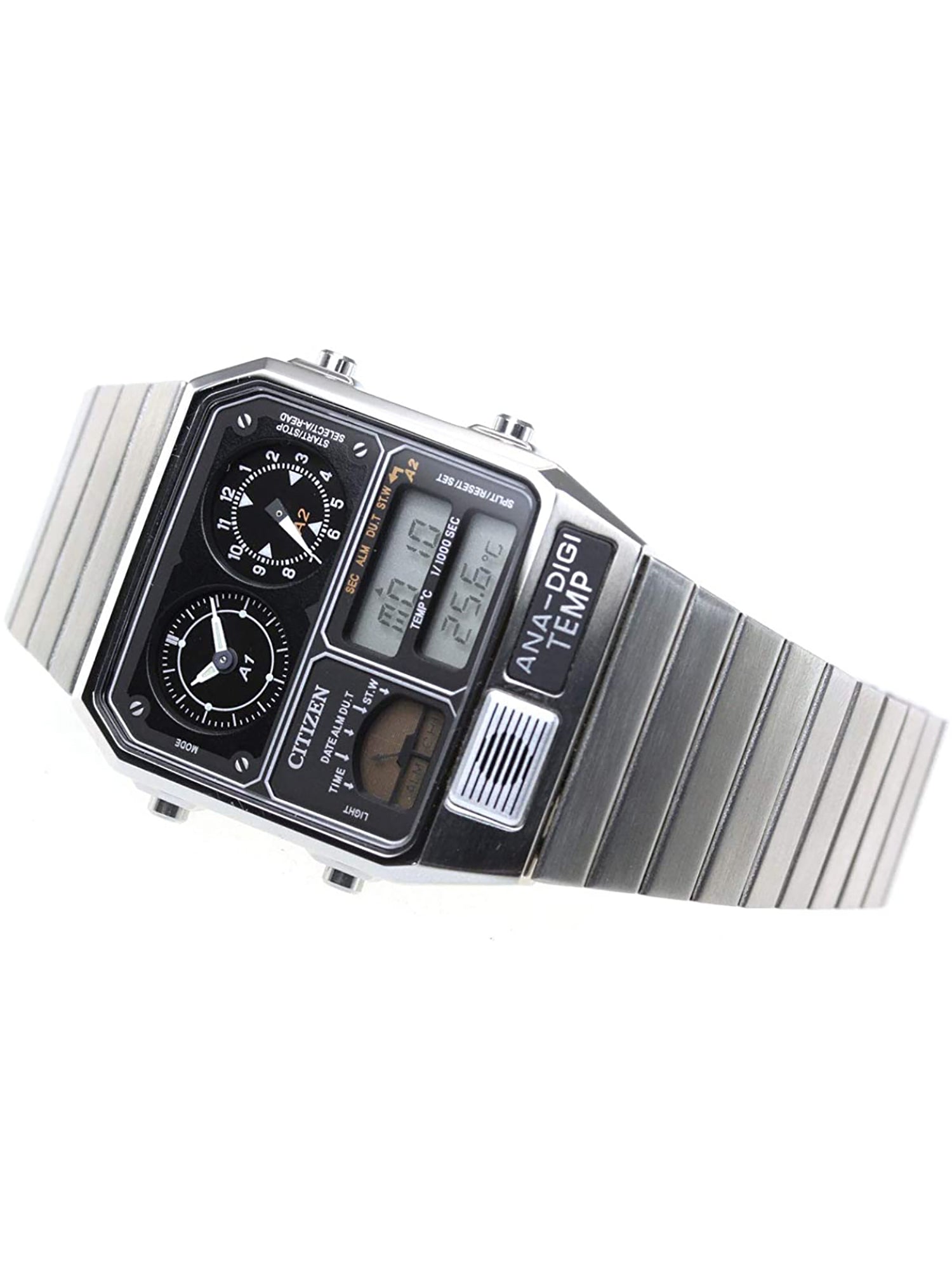 CITIZEN RECORD LABEL ANA-DIGI TEMP REPRODUCTION MODEL WATCH SILVER JG2 –  japan-select