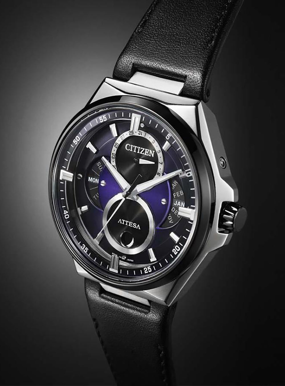 CITIZEN ATTESA ACT LINE TRIPLE CALENDAR MOON PHASE BU0066-11W LIMITED  EDITION MADE IN JAPAN JDM