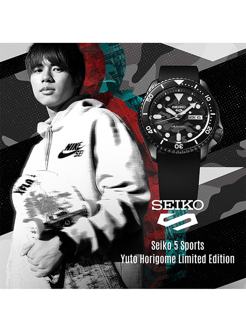 SEIKO 5 SPORTS SKX STREET STYLE YUTO HORIGOME LIMITED EDITION SBSA175 MADE  IN JAPAN JDM